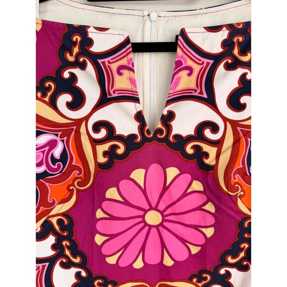 David Meister Pink Multicolor Medallion Print Sleeveless Sheath Dress Size 6 - Picture 4 of 10